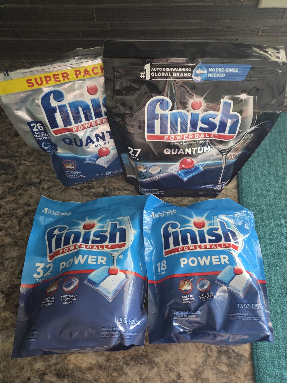 NEW>>Lot of FINISH POWERBALL Automatic Dishwasher Detergent Pods (103 total)